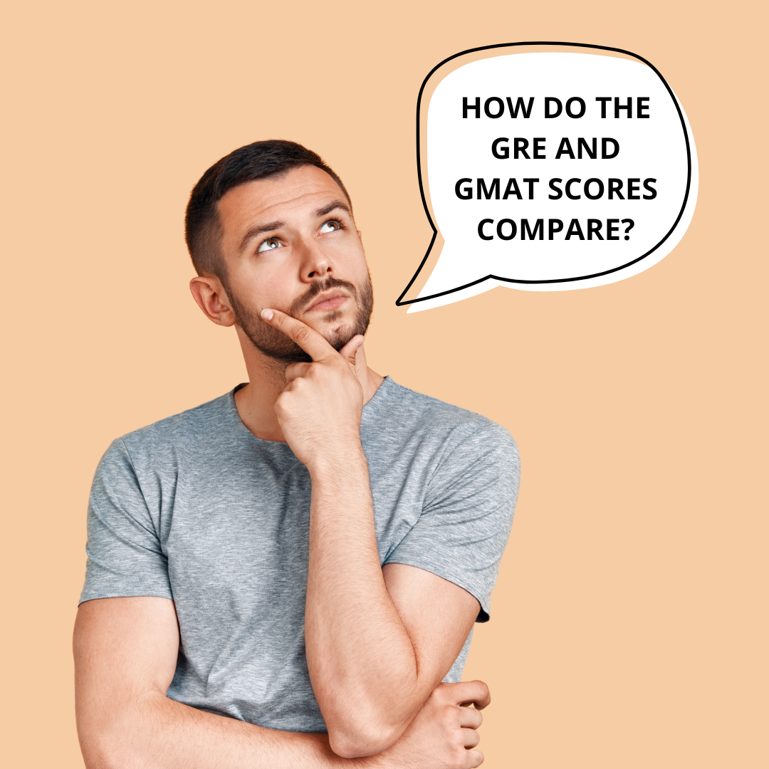 Man wondering "How do the GRE and GMAT scores compare?" Both the GMAT and GRE would be easier by taking the Brujo Method's prep courses
