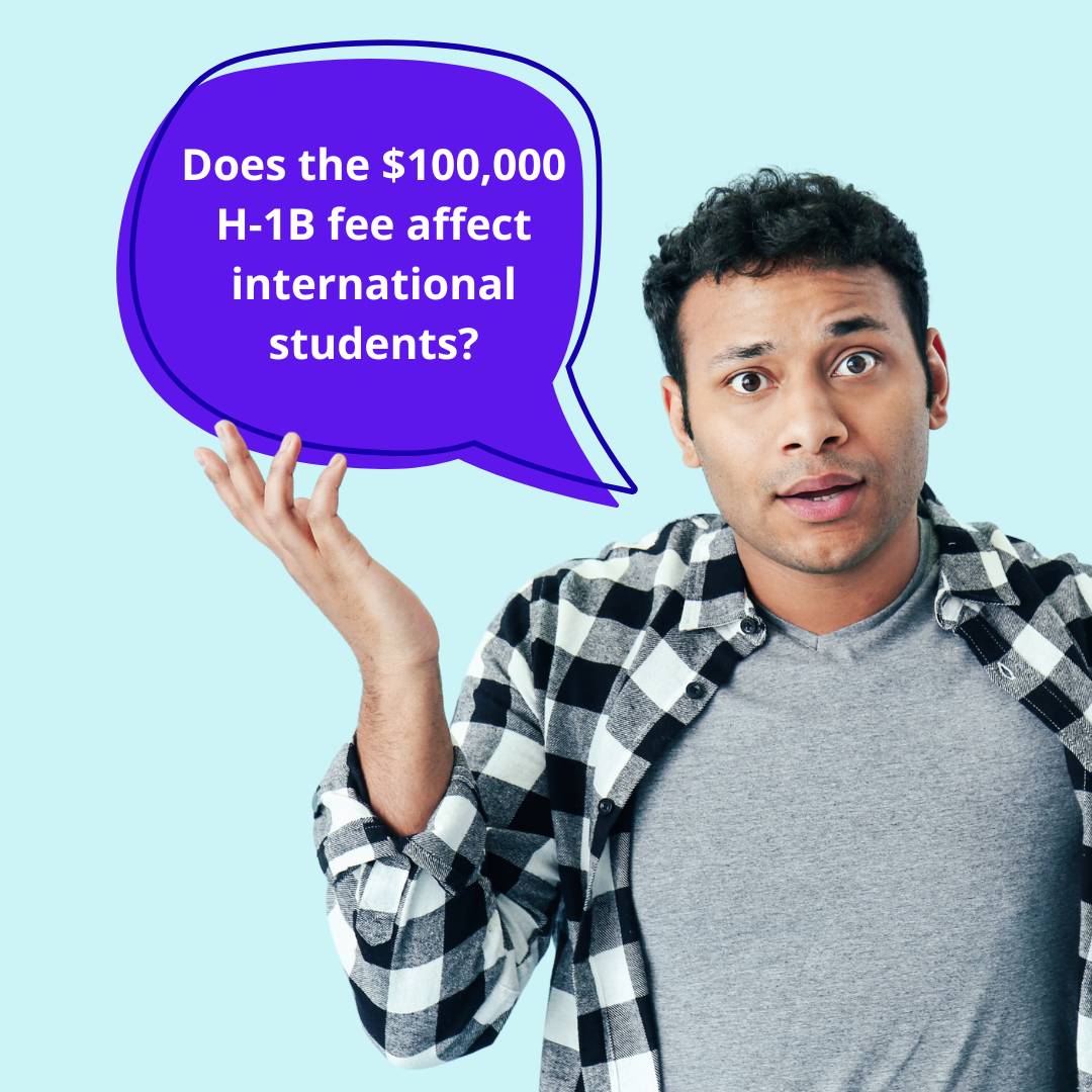 Man wondering "Does the $100,000 H-1B fee affect international students studying in the U.S.?"